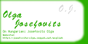 olga josefovits business card
